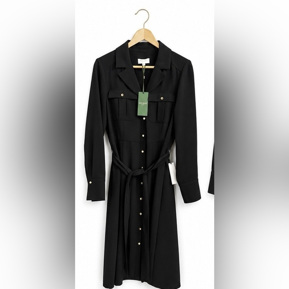 Hobbs London Pricilla Shirt Dress – NEW With Tags – Rare Black Color – Size US 8